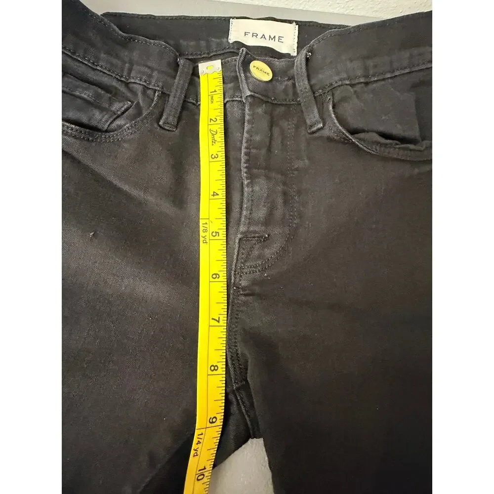 FRAME Le Skinny de Jeanne  Jeans Black High Rise S 25 Designer Denim